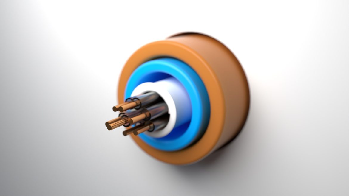 Wizualizacja 3d warstw przewodu elektrycznego