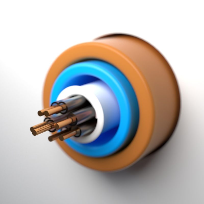 Wizualizacja 3d warstw przewodu elektrycznego