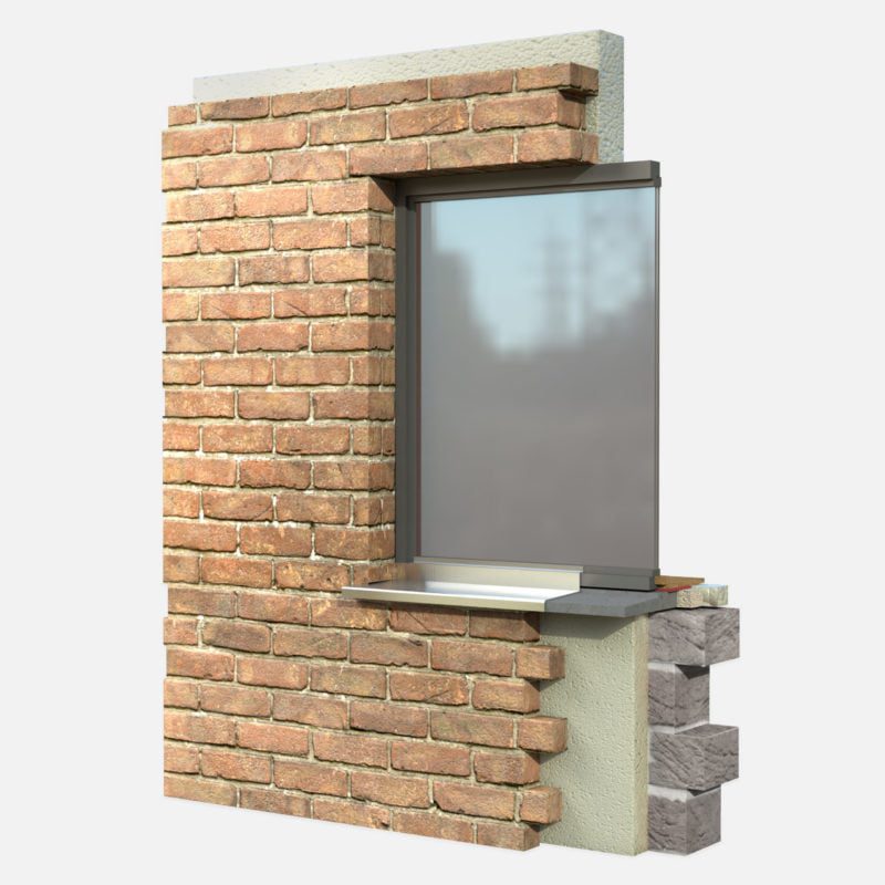 Wizualizacje 3d przekroju okna