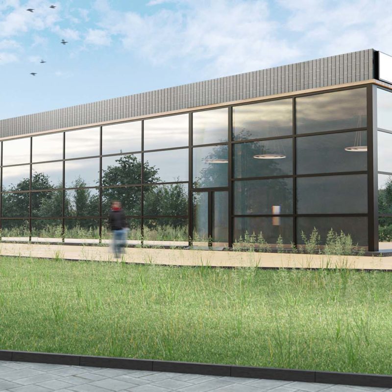 Wizualizacja 3d pawilonu handlowo-usługowego