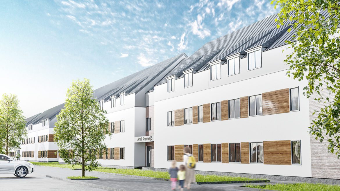 Wizualizacja 3d budynków mieszkalnych w Sierpcu