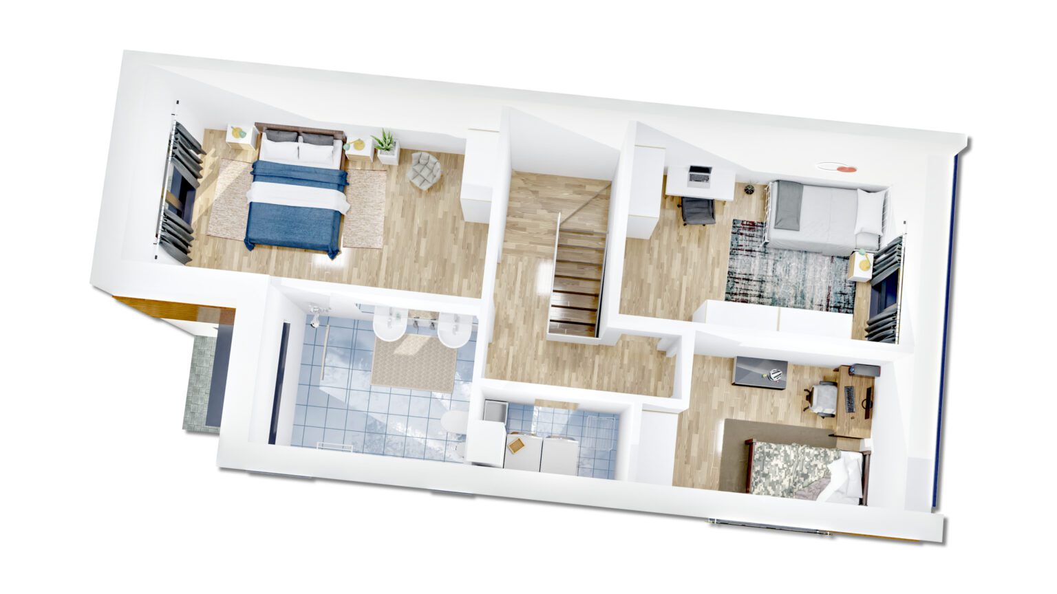 Rzut 3d piętra mieszkania