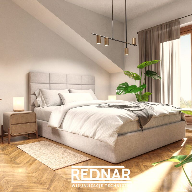 Wizualizacja 3D sypialni